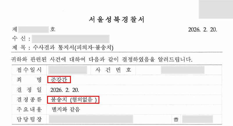 억울한 준강간 혐의, 치밀한 증거 분석을 통해 ‘불송치(혐의없음)’ 결정