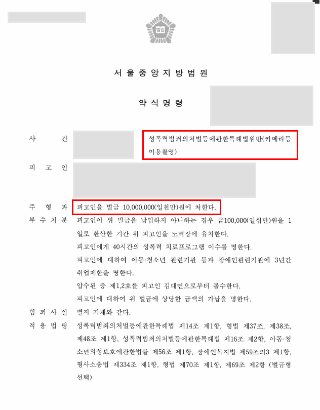 46회 상습 불법촬영 혐의, 벌금형 약식명령으로 방어 성공