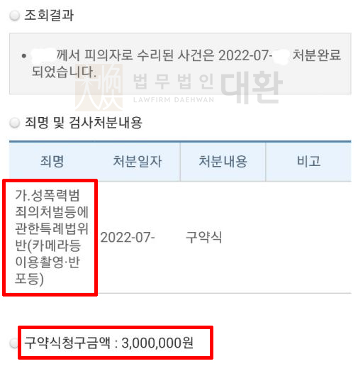알몸의 여자친구를 불법촬영하여 카메라등이용촬영죄로 고소당한 사건 - 벌금 300만원